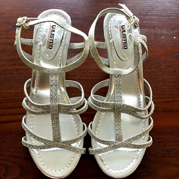 Unlisted Shoes - strappy silver heel size 6.5